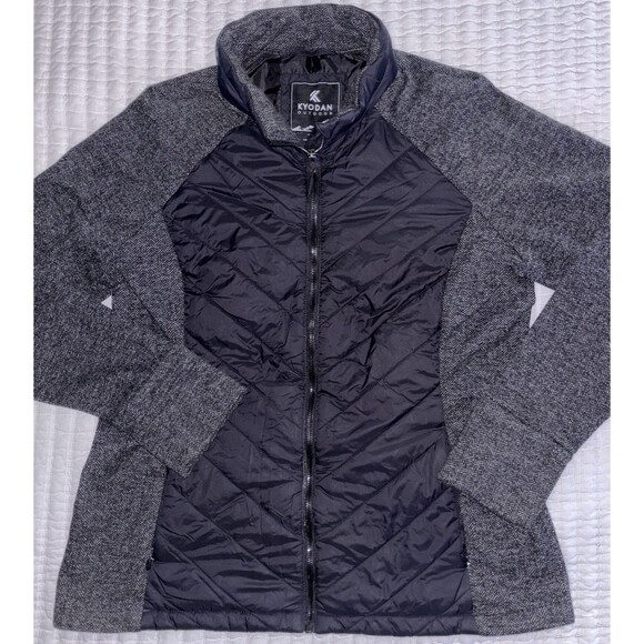 Kyodan Women’s Zip Up Quilted Jacket Black/Gray Size XL - Picture 1 of 5